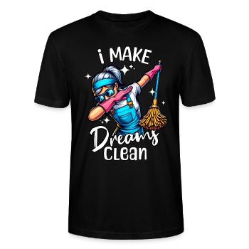 Cleaning lady - Stanley/Stella CRAFTER Unisex Organic T-Shirt - black - Front - Alina (178cm) & Michal (187cm)
