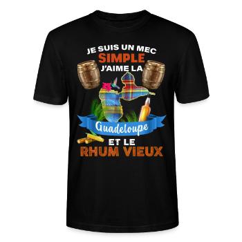 Guadeloupe Französisch-Westindische Inseln 971 Ti Punch Rum - Stanley/Stella Unisex Bio-T-Shirt CRAFTER - Schwarz - Vorne - Alina (178cm) & Michal (187cm)