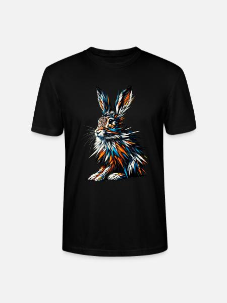Polygon Art Jackrabbit Jackrabbits - Stanley/Stella CRAFTER Unisex Organic T-Shirt - black