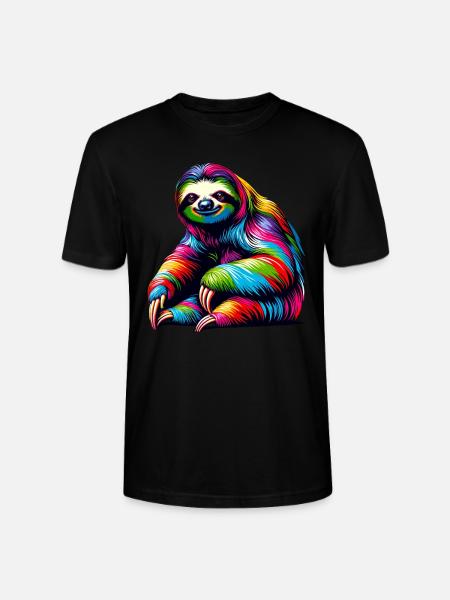 Lazy Sloths Heart Sloth Bear - Stanley/Stella CRAFTER Unisex Organic T-Shirt - black