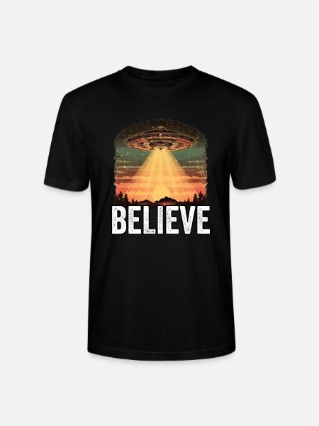 Ufo - Believe - Stanley/Stella CRAFTER Unisex Organic T-Shirt - black