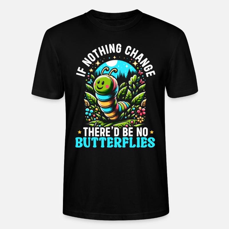 Chenille de papillon ver mignon - T-shirt bio CRAFTER Stanley Stella Unisexe - noir