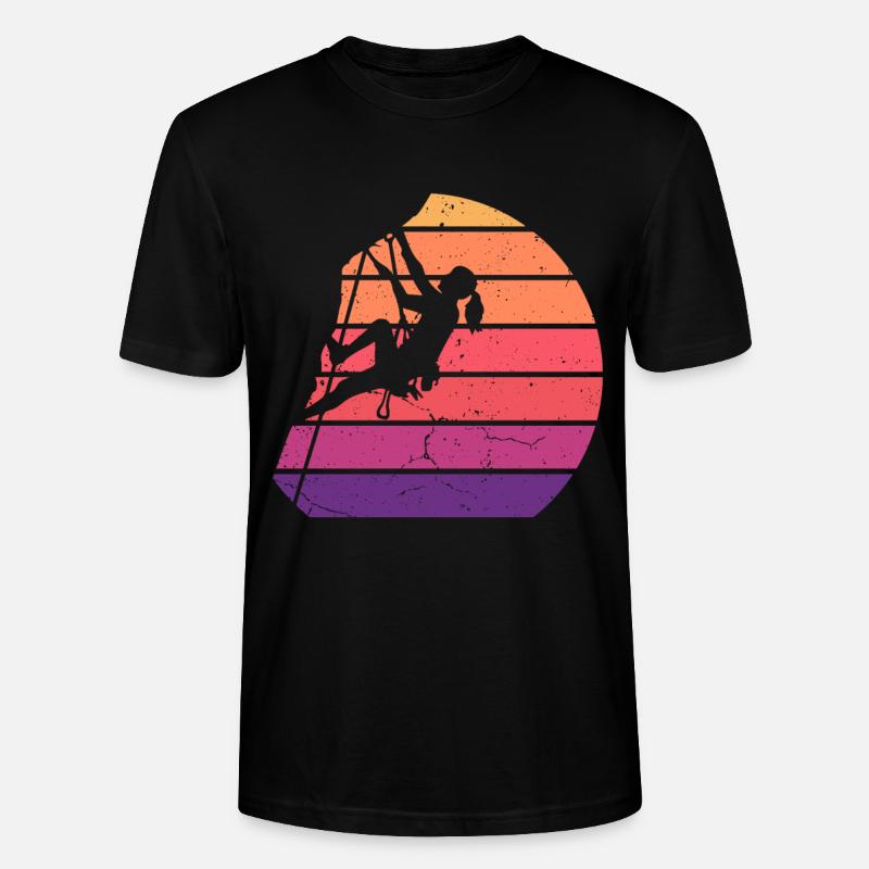 Rock Kletterer Klettern Berg - Stanley/Stella Unisex Bio-T-Shirt CRAFTER - Schwarz