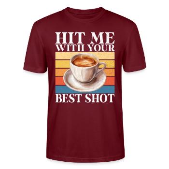 Coffee Gifts - Stanley/Stella Unisex Bio-T-Shirt CRAFTER - Burgunderrot - Vorne - Alina (178cm) & Michal (187cm)