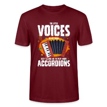 Accordéon Polka Musique Cadeau - T-shirt bio CRAFTER Stanley Stella Unisexe - bordeaux - Devant - Alina (178cm) & Michal (187cm)