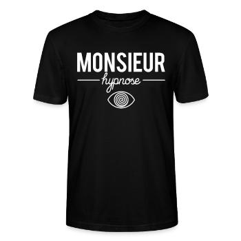 Monsieur hypnose thérapie conscience - T-shirt bio CRAFTER Stanley Stella Unisexe - noir - Devant - Alina (178cm) & Michal (187cm)