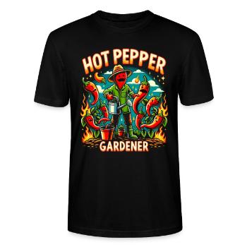 Amateurs de cuisine épicée, Chili Peppers Chef - T-shirt bio CRAFTER Stanley Stella Unisexe - noir - Devant - Alina (178cm) & Michal (187cm)
