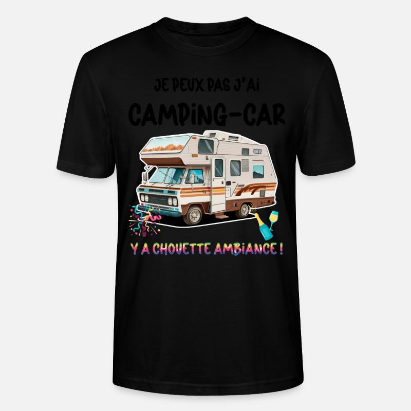 Wohnmobil Mann Damen Eule Aperitif - Stanley/Stella Unisex Bio-T-Shirt CRAFTER - Schwarz