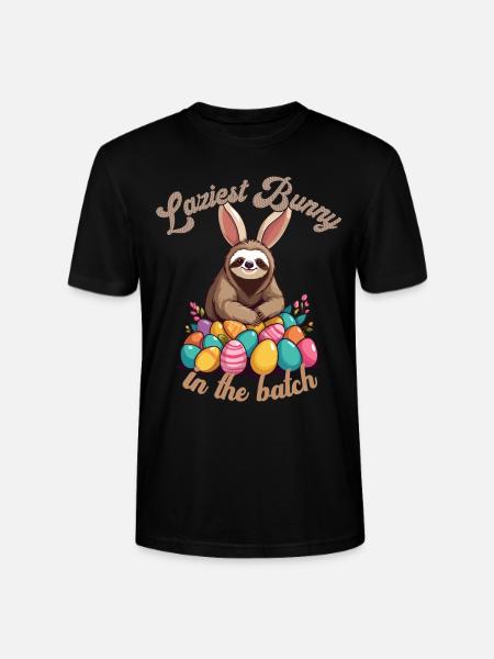 Lustiger Spruch Süßes Osterfaultier Faultier - Stanley/Stella Unisex Bio-T-Shirt CRAFTER - Schwarz