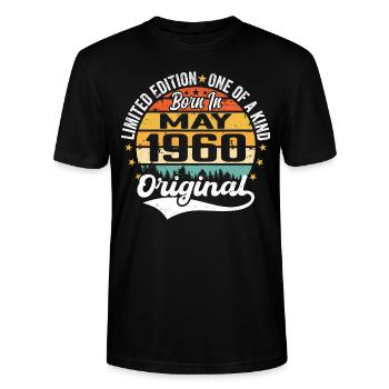 Mai 1960 Geburtstagsgeschenk geboren im Mai 1960 - Stanley/Stella Unisex Bio-T-Shirt CRAFTER - Schwarz - Vorne - Alina (178cm) & Michal (187cm)