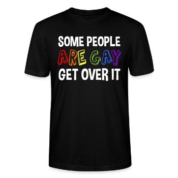 Manche Menschen Sind Schwul, Kommen Darüber Hinweg - Stanley/Stella Unisex Bio-T-Shirt CRAFTER - Schwarz - Vorne - Alina (178cm) & Michal (187cm)