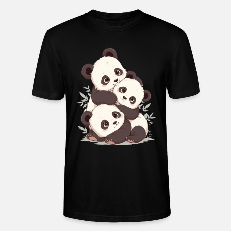 Panda Bear Cub Panda japonais - T-shirt bio CRAFTER Stanley Stella Unisexe - noir