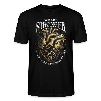 Kintsugi Kintsukuroi - T-shirt bio CRAFTER Stanley Stella Unisexe - noir - Devant - Alina (178cm) & Michal (187cm)