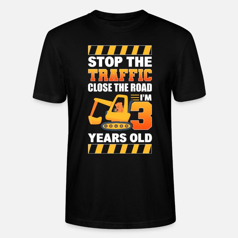 Grue d’excavatrice de construction - T-shirt bio CRAFTER Stanley Stella Unisexe - noir