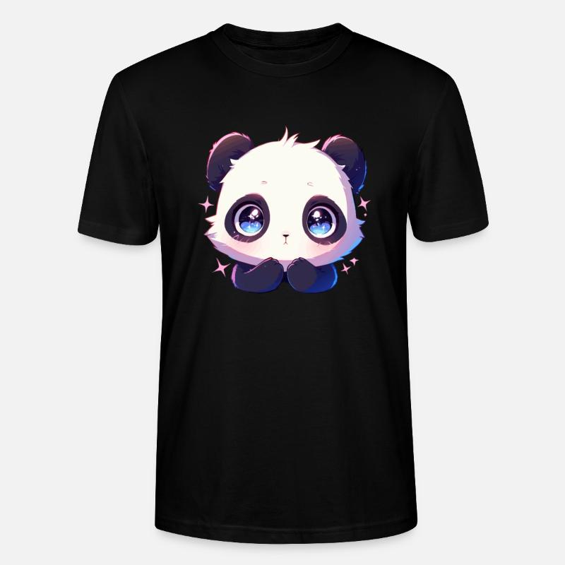 Panda Ours Panda géant japonais - T-shirt bio CRAFTER Stanley Stella Unisexe - noir