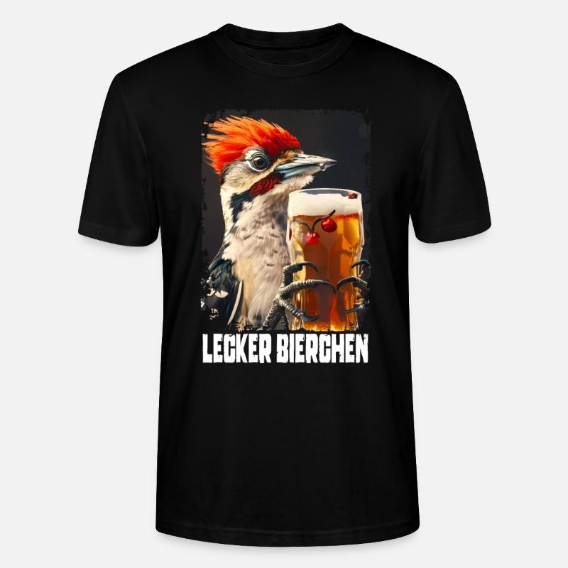 Lecker Bierchen Specht - Stanley/Stella Unisex Bio-T-Shirt CRAFTER - Schwarz