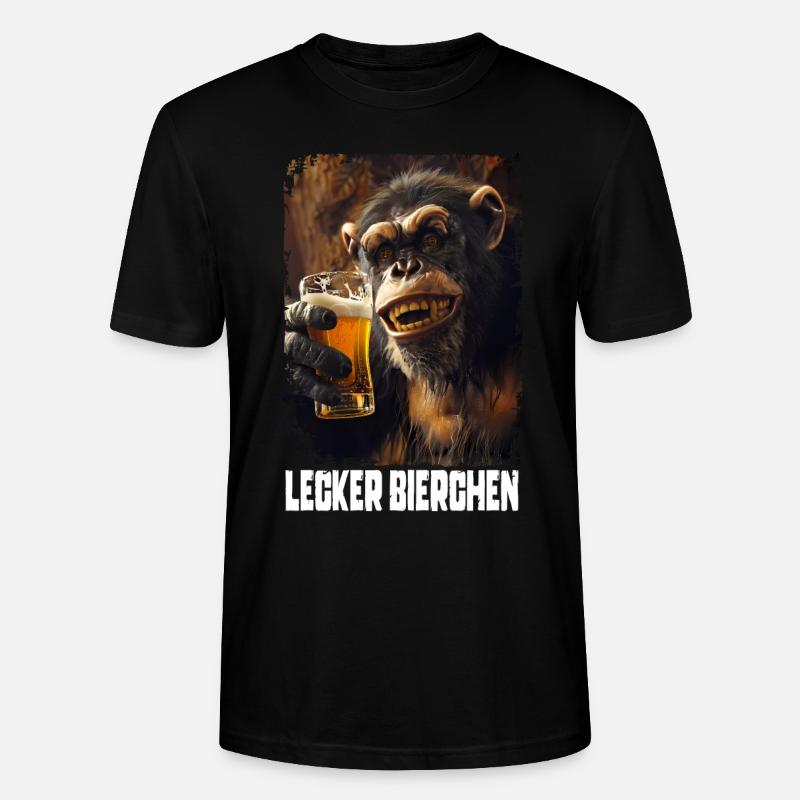 Lecker Bierchen Affee - Stanley/Stella Unisex Bio-T-Shirt CRAFTER - Schwarz