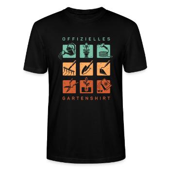 Pas de temps que le jardin appelle papa maman jardinier - T-shirt bio CRAFTER Stanley Stella Unisexe - noir - Devant - Alina (178cm) & Michal (187cm)