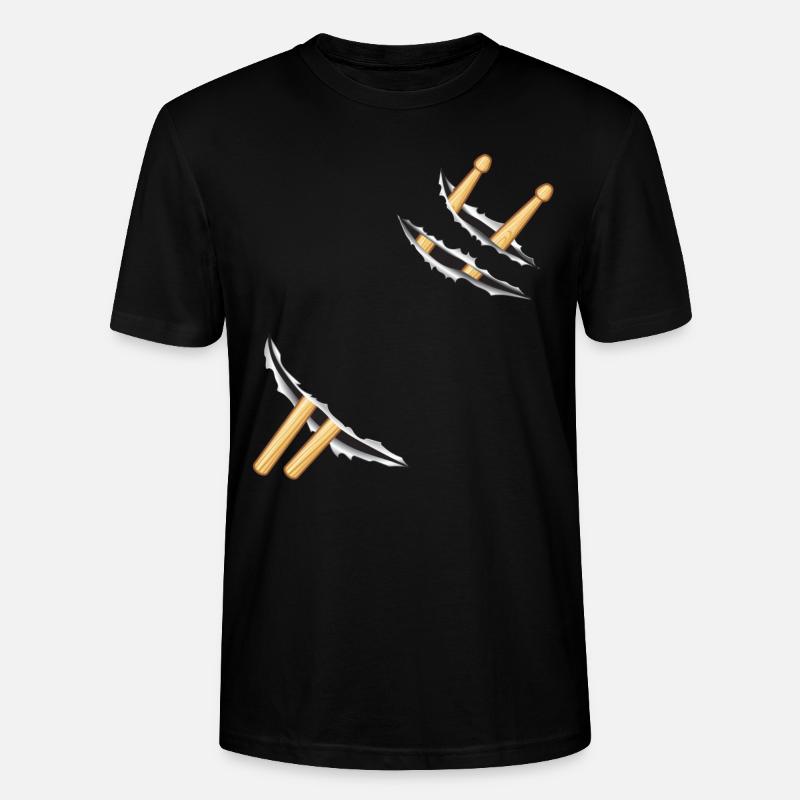 Batterie, Batteur, Batteur, Batteur - T-shirt bio CRAFTER Stanley Stella Unisexe - noir