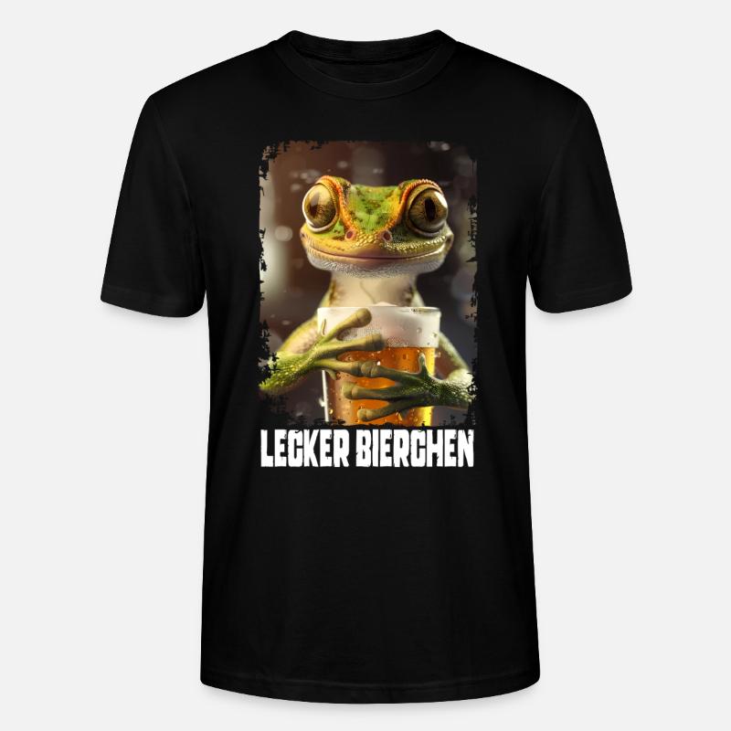 Lecker Bierchen Gecko - Stanley/Stella Unisex Bio-T-Shirt CRAFTER - Schwarz