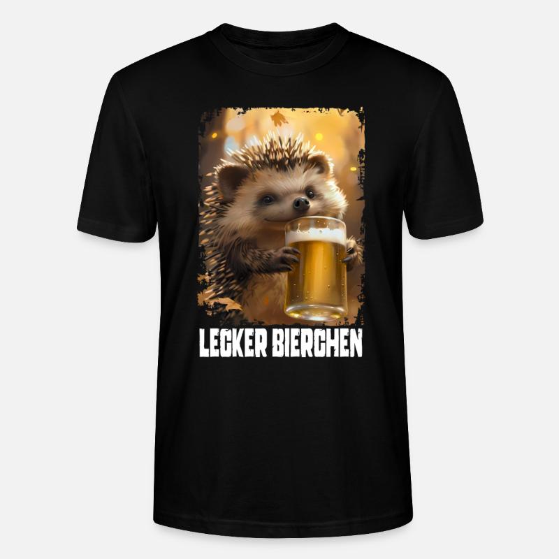 Lecker Bierchen Igel - Stanley/Stella Unisex Bio-T-Shirt CRAFTER - Schwarz