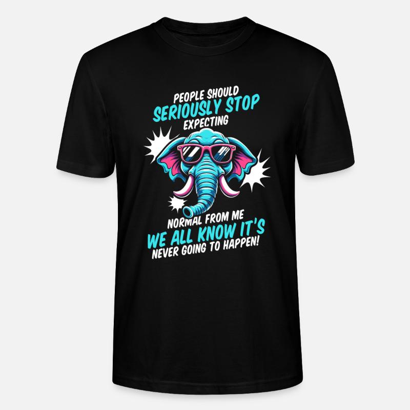 Elephant - Stanley/Stella CRAFTER Unisex Organic T-Shirt - black