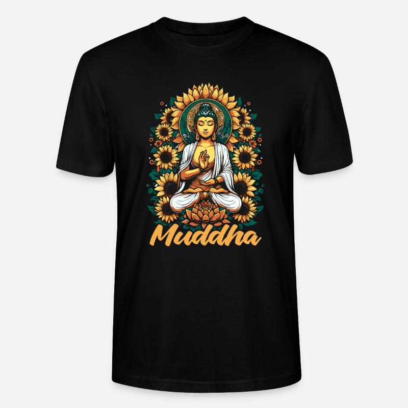 Mama Mutter Muddha Sunflower Buddha - Stanley/Stella Unisex Bio-T-Shirt CRAFTER - Schwarz