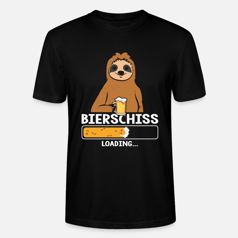 Bierschiss Loading Bier Faultier - Stanley/Stella Unisex Bio-T-Shirt CRAFTER - Schwarz