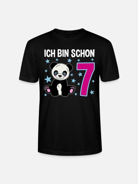 Seven Years of Panda Celebration - Stanley/Stella CRAFTER Unisex Organic T-Shirt - black