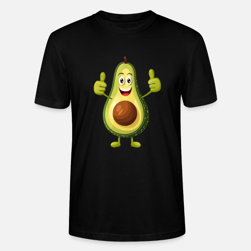 Happy Avocado Thumbs Up - T-shirt bio CRAFTER Stanley Stella Unisexe - noir