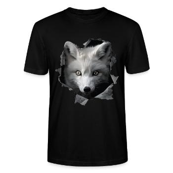 Loup arctique - T-shirt bio CRAFTER Stanley Stella Unisexe - noir - Devant - Alina (178cm) & Michal (187cm)