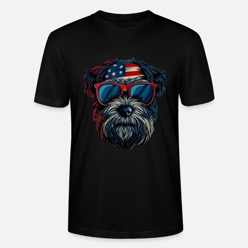 Havanese with American Sunglasses - Stanley/Stella Unisex Bio-T-Shirt CRAFTER - Schwarz