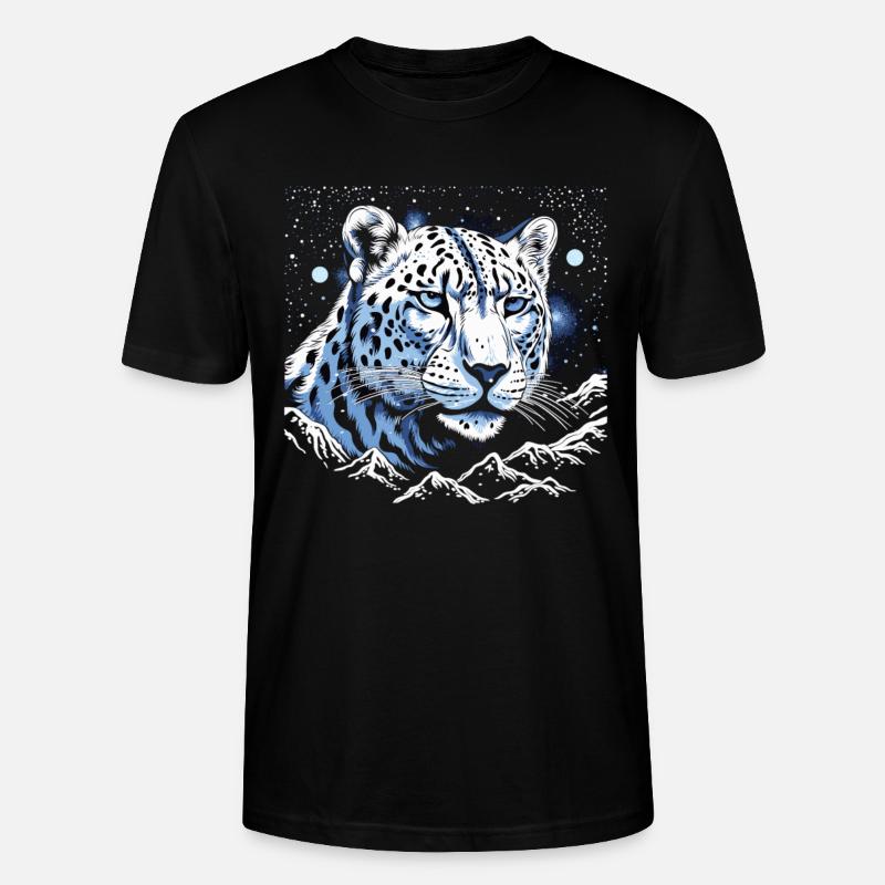 Gardien léopard des neiges céleste - T-shirt bio CRAFTER Stanley Stella Unisexe - noir