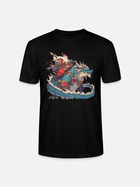 Drache Weihnachten Drache Kinder - Stanley/Stella Unisex Bio-T-Shirt CRAFTER - Schwarz