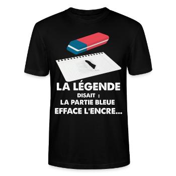 80s Vintage Humor Eraser Legend - Stanley/Stella CRAFTER Unisex Organic T-Shirt - black - Front - Alina (178cm) & Michal (187cm)