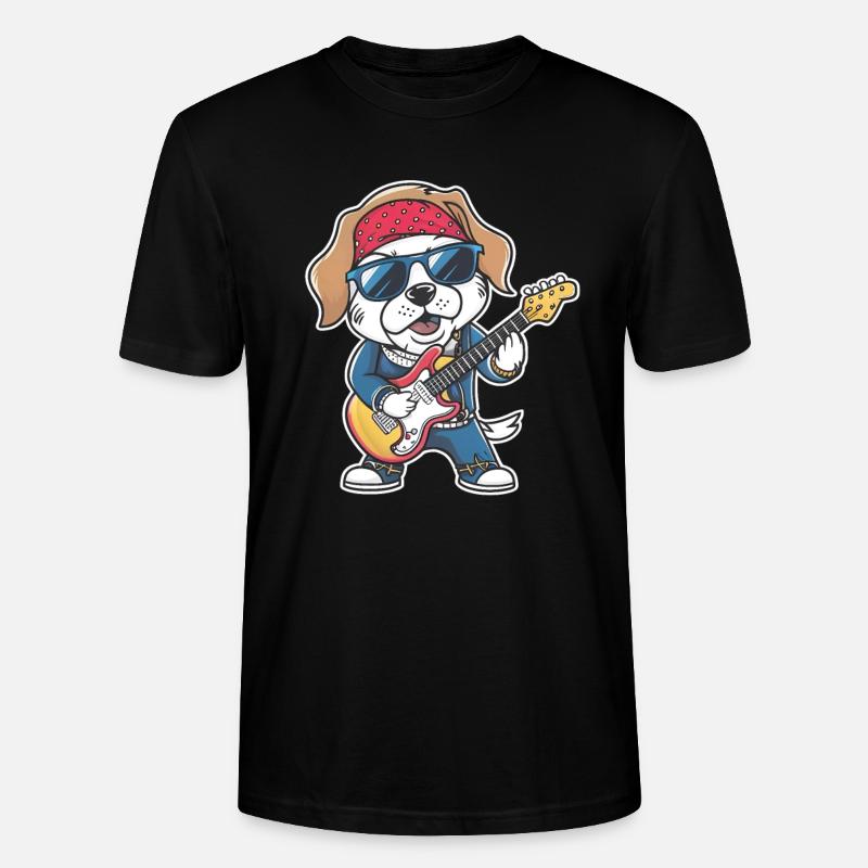 Sloth Playing Guitar Gift - Stanley/Stella CRAFTER Unisex Organic T-Shirt - black