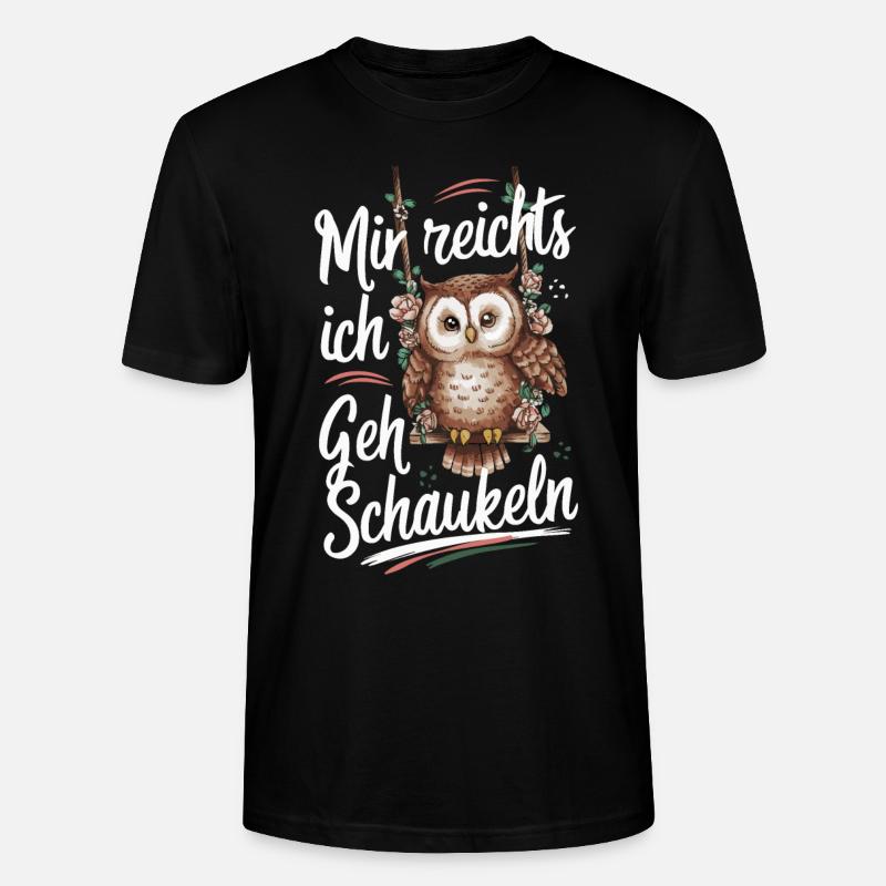 Nachteule Eule Eulen Vogel - Stanley/Stella Unisex Bio-T-Shirt CRAFTER - Schwarz