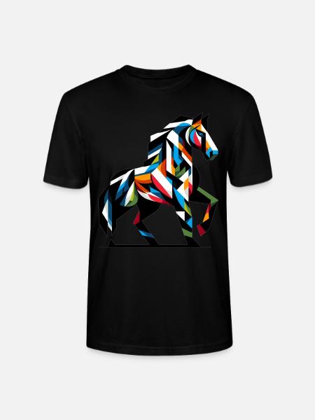 Kubistisches Pferd An Tierpferd - Stanley/Stella Unisex Bio-T-Shirt CRAFTER - Schwarz