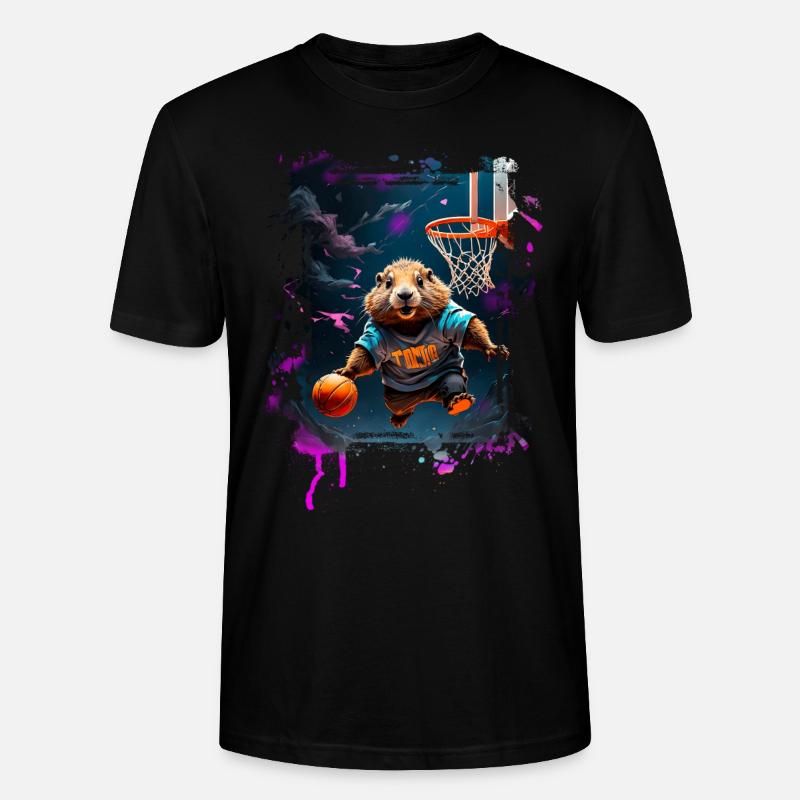 Hamster de basket-ball - T-shirt bio CRAFTER Stanley Stella Unisexe - noir