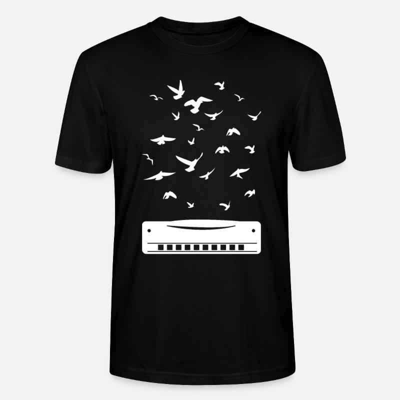 Playing Harmonica Player Harmonica Instrument - Stanley/Stella Unisex Bio-T-Shirt CRAFTER - Schwarz