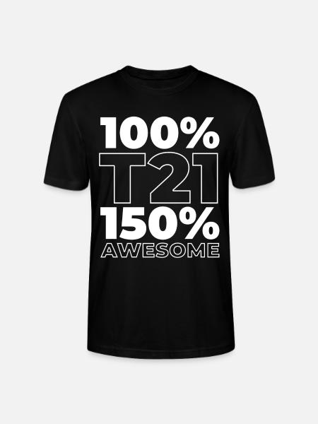 Down syndrome T21 trisomy - Stanley/Stella CRAFTER Unisex Organic T-Shirt - black