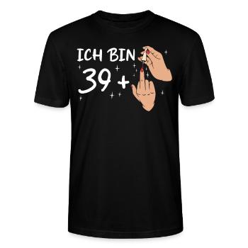 Geburtstagsgeschenk 40 Jahre Geburtstagskind - Stanley/Stella Unisex Bio-T-Shirt CRAFTER - Schwarz - Vorne - Alina (178cm) & Michal (187cm)