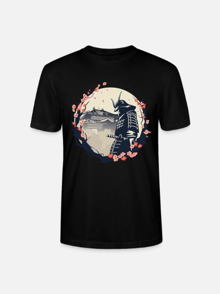 Samurai Kirschblüten Japan Japanisch - Stanley/Stella Unisex Bio-T-Shirt CRAFTER - Schwarz