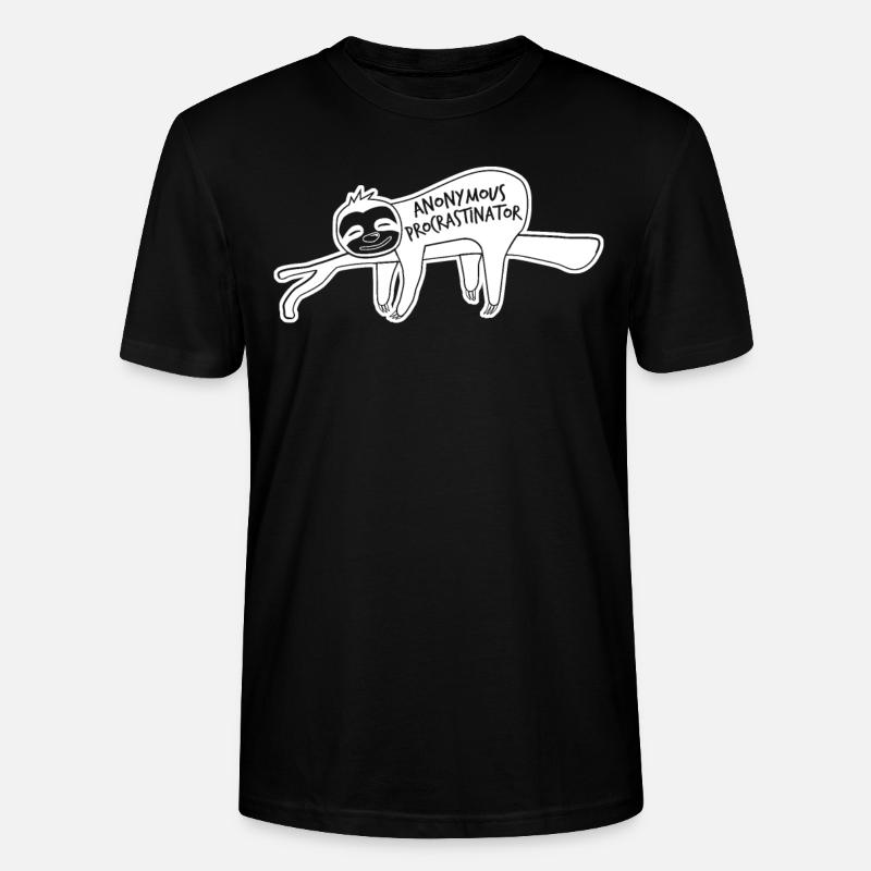 Sloth Procrastinating Procrastinators - Stanley/Stella CRAFTER Unisex Organic T-Shirt - black