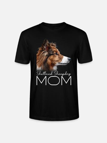 Shetlanninlammaskoira Mama - Stanley/Stella CRAFTER unisex luomu-t-paita - musta