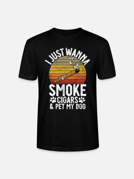 Cigar Smoker - Stanley/Stella CRAFTER Unisex Organic T-Shirt - black