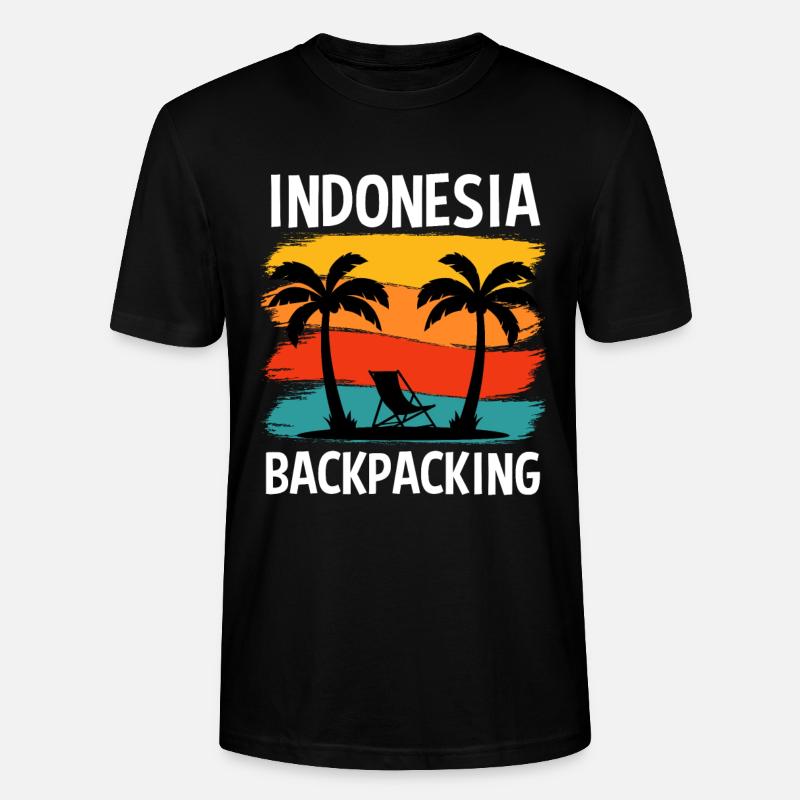 Backpacking Indonesien Rucksack Reise - Stanley/Stella Unisex Bio-T-Shirt CRAFTER - Schwarz