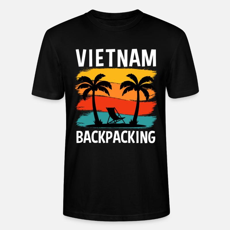 Backpacking vietnam backpacker Reise Rucksack - Stanley/Stella Unisex Bio-T-Shirt CRAFTER - Schwarz