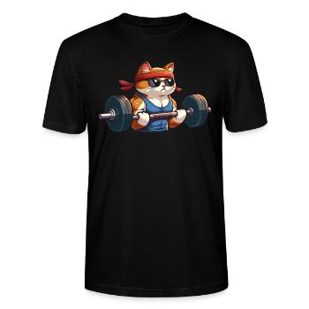 Gym Tshirt Rolig Fitness Workout Gym - Ekologisk T-shirt CRAFTER unisex från Stanley/Stella - svart - Fram - Alina (178cm) & Michal (187cm)