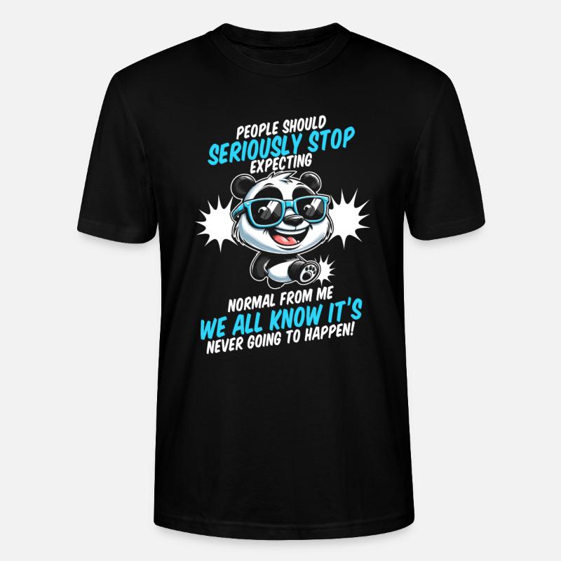 Panda géant Panda Ours - T-shirt bio CRAFTER Stanley Stella Unisexe - noir